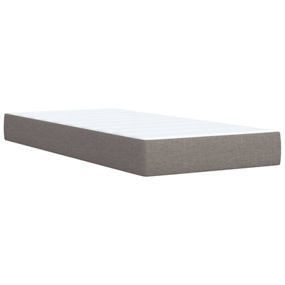 Cama Box Spring Con Colchón Tela Gris Taupe 90x200 Cm / Vetonek_1