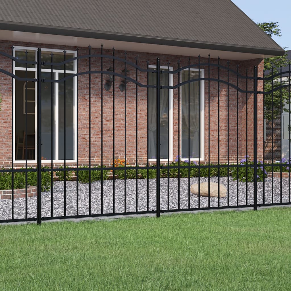 Valla De Jardín Con Punta De Lanza Acero Recubierto Negro 190cm / Vetonek_3