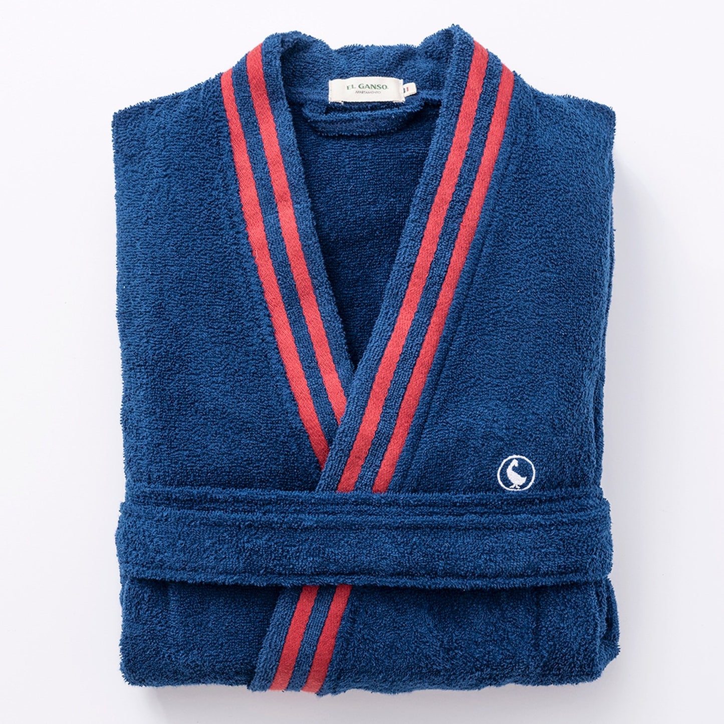 Albornoz Azul Marino M/l 320gsm 100% Algodón Con Logo Bordado El Ganso