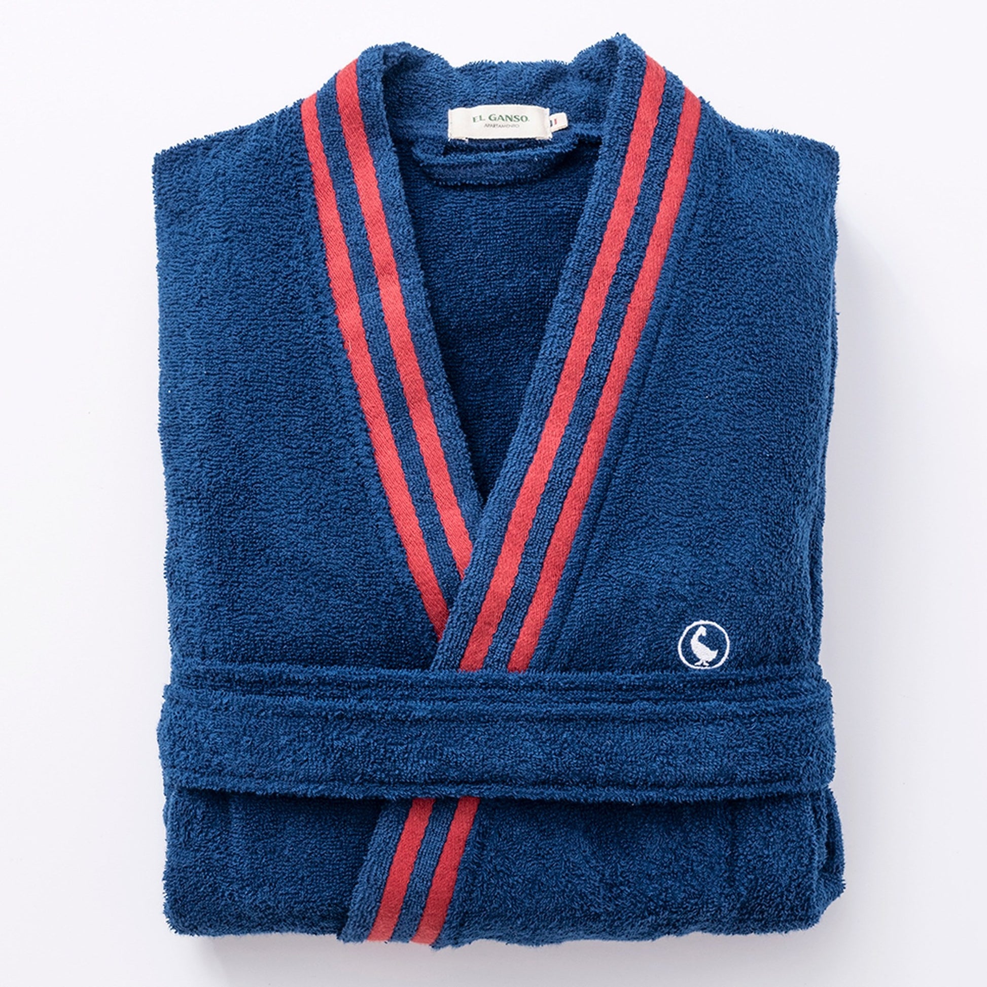 Albornoz Azul Marino M/l 320gsm 100% Algodón Con Logo Bordado El Ganso