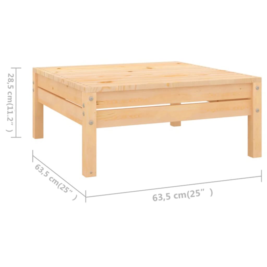 Juego De Muebles De Jardín 11 Piezas Madera Maciza De Pino / Vetonek_5