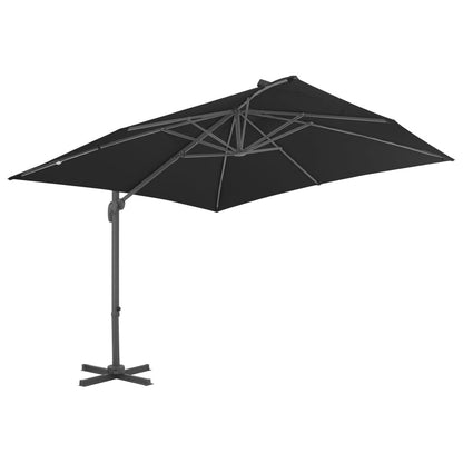 Vidaxl Sombrilla Voladiza De Jardín Con Poste De Aluminio Negro 3x3 M_1