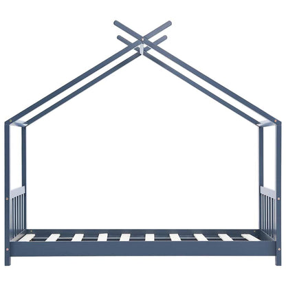 Vidaxl Estructura De Cama Infantil Madera Maciza Pino Gris 80x160 Cm_3