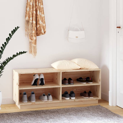 Armario Zapatero De Madera Maciza De Pino 110x34x45 Cm / Vetonek_1
