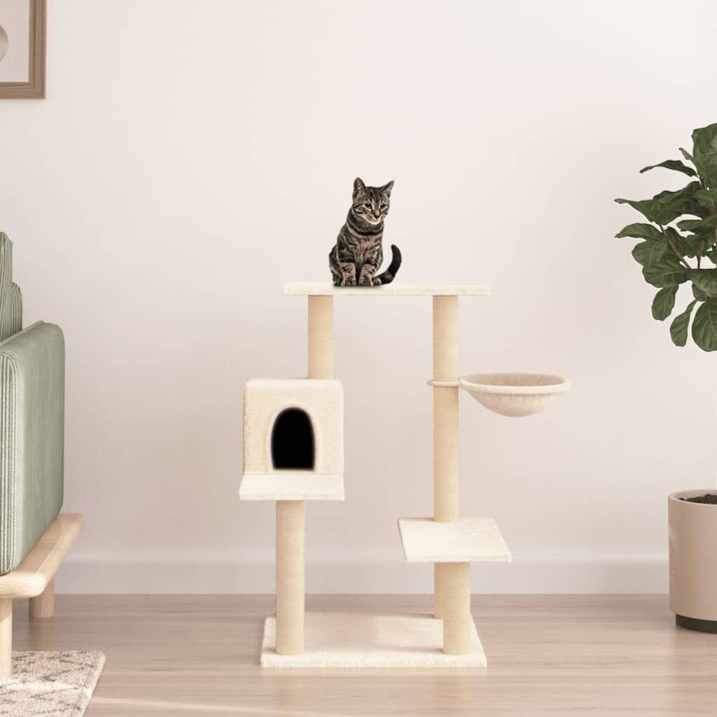 Vidaxl Rascador Para Gatos Con Postes De Sisal Color Crema 82,5 Cm_1