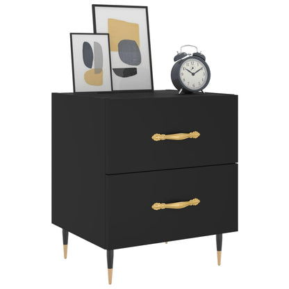Mesita De Noche Madera De Ingeniería Negro 40x35x47,5 Cm_1