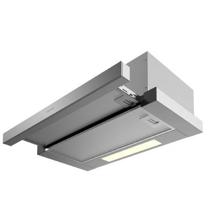 Campana Extractora Telescópica De 60cm Bolero Flux Tlm 606500 Inox A. Motor 165w, Potencia Succión 650m3/h, Control Mecánico, 2 Niveles De Potencia,_0