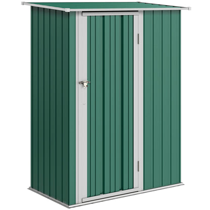 Outsunny Caseta De Jardín 1,07m² 142x86x189cm Metálico Con Puerta Verde_0