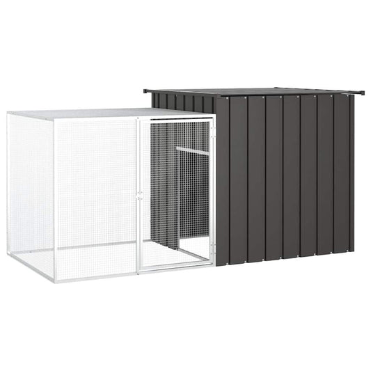Vidaxl Jaula De Gallinas Acero Galvanizado Antracita 200x91x100 Cm_0