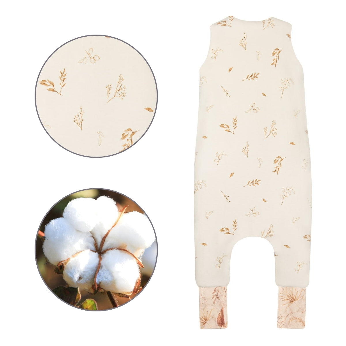 Saco De Dormir Con Pies Reversible T-s Jersey Algodón Bohemian Sand-bohemian Botanic_2