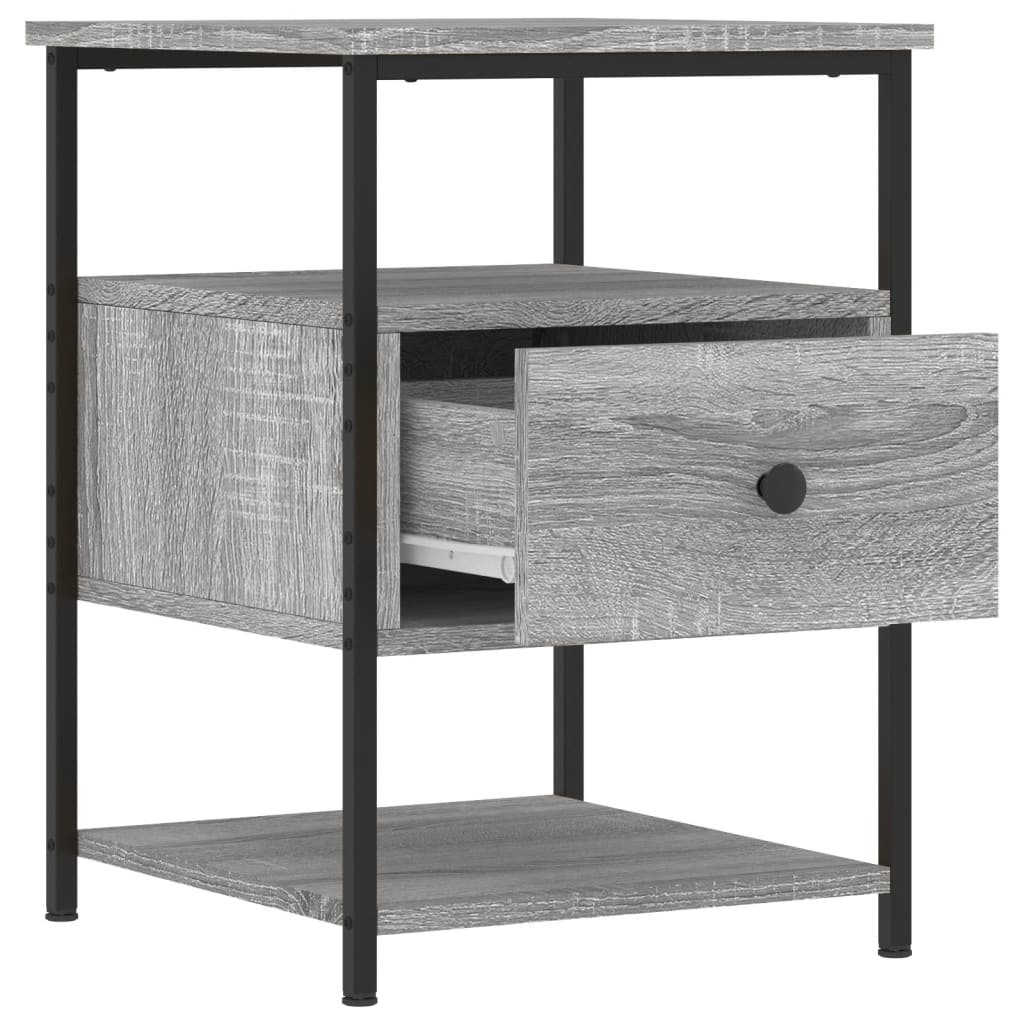 Mesita De Noche Madera De Ingeniería Gris Sonoma 40x42x56 Cm_3