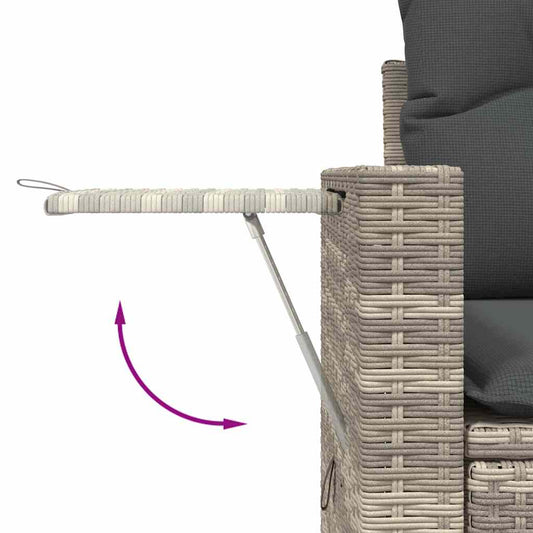 Set De Sofás De Jardín 8 Pzas Y Cojines Ratán Sintético Gris / Vetonek_0