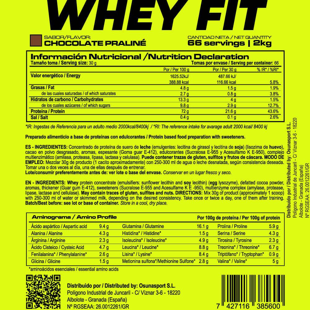 Whey Fit - 2kg - Chocolate Praliné - Aumenta La Masa Muscular - Masmusculo_4