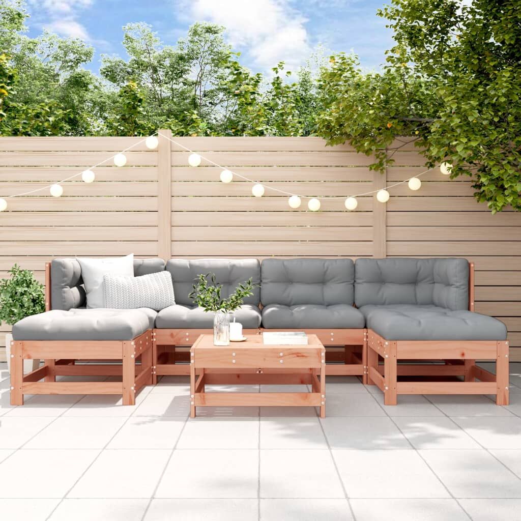 Vidaxl Juego De Muebles De Jardín 7 Pzas Madera Maciza Abeto Douglas_1