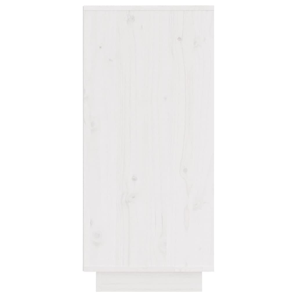 Aparador De Madera Maciza De Pino Blanco 31,5x34x75 Cm / Vetonek_3