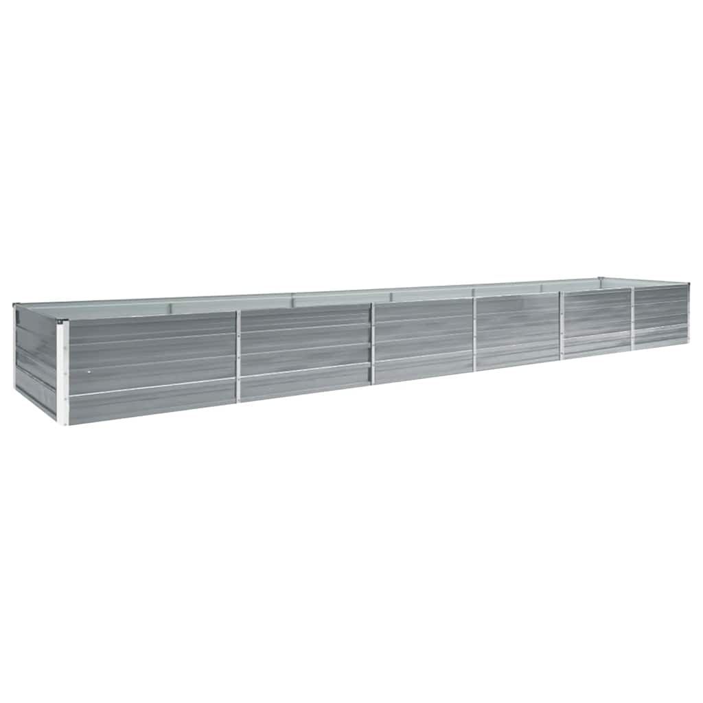Arriate De Jardín De Acero Galvanizado Gris 480x80x45 Cm_1