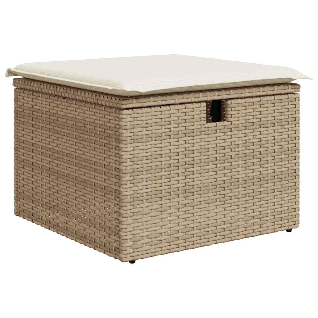 Juego De Sofás Jardín Con Cojines 6 Pzas Ratán Sintético Beige / Vetonek_4