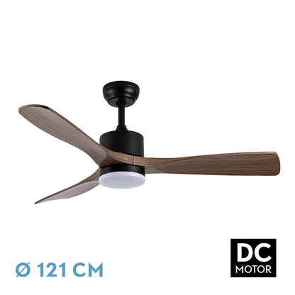 Ventilador Dc Azabache 20w Negro 3asp.roble 6vel 3 Col 40/50x121d 2350lm Remoto,memor,tempo_0