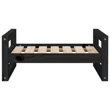 Vidaxl Cama Para Perros Madera Maciza De Pino Negro 65,5x50,5x28 Cm_4