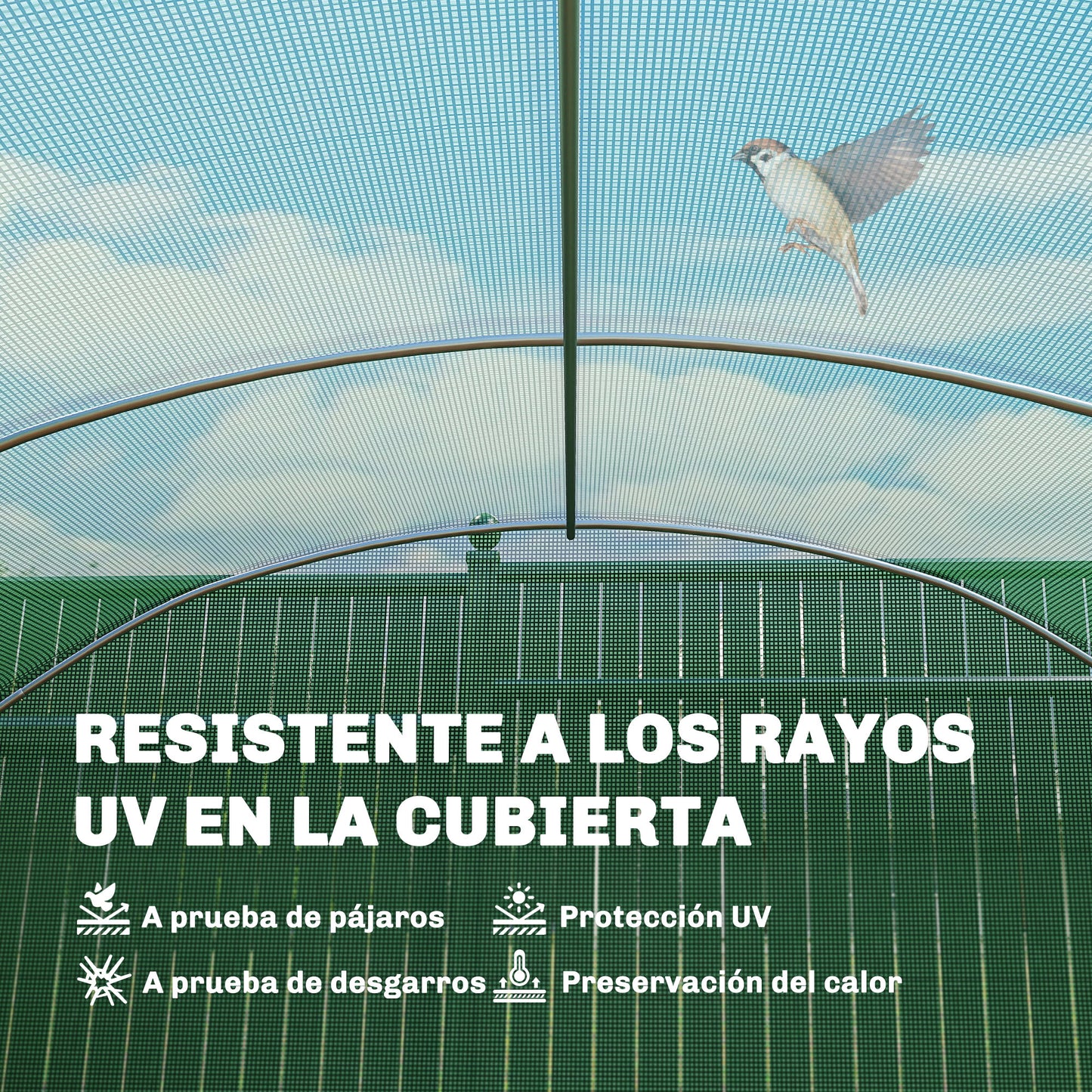 Outsunny Invernadero De Túnel 6x3x2 M Con 3 Puertas Enrollables Y Ventanas Verde_5
