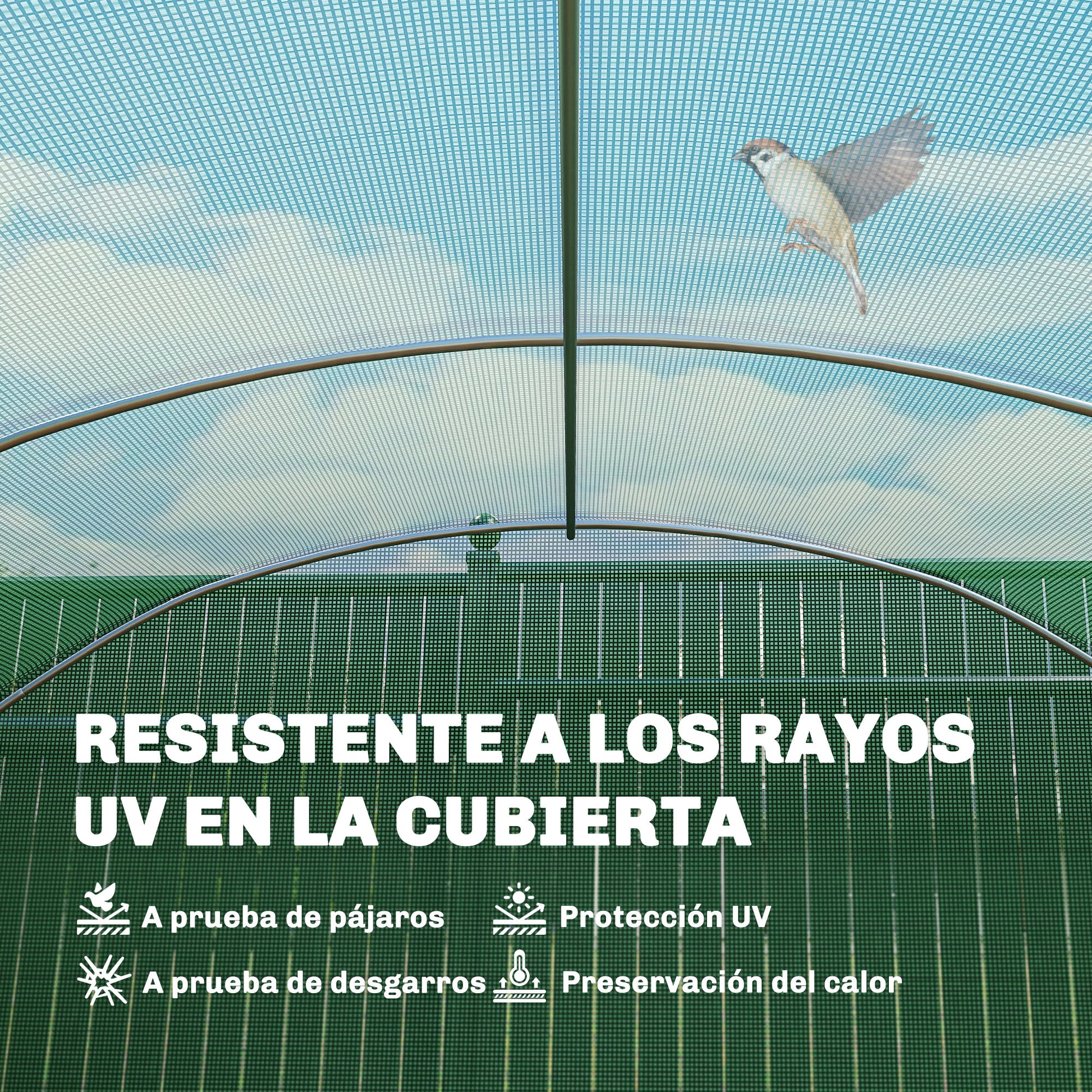 Outsunny Invernadero De Túnel 6x3x2 M Con 3 Puertas Enrollables Y Ventanas Verde_5