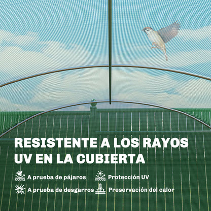 Outsunny Invernadero De Túnel 6x3x2 M Con 3 Puertas Enrollables Y Ventanas Verde_5