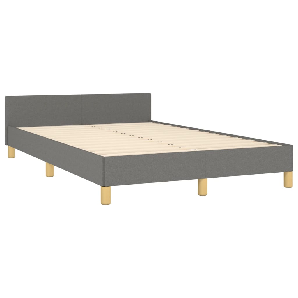 Estructura De Cama Con Cabecero De Tela Gris Oscuro 120x200 Cm / Vetonek_0