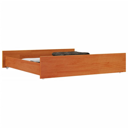 Cajones De Cama 2 Uds Madera Maciza De Pino Marrón Cera / Vetonek_2