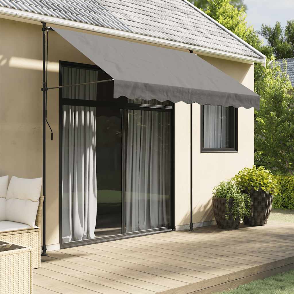 Toldo Retráctil De Tela Y Acero Gris Antracita 250x150 Cm_1