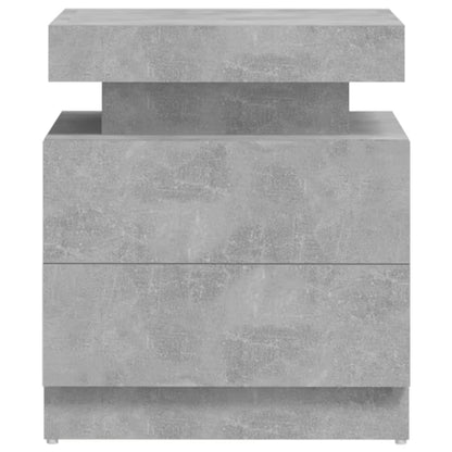 Mesita De Noche Madera De Ingeniería Gris Hormigón 45x35x52 Cm_2