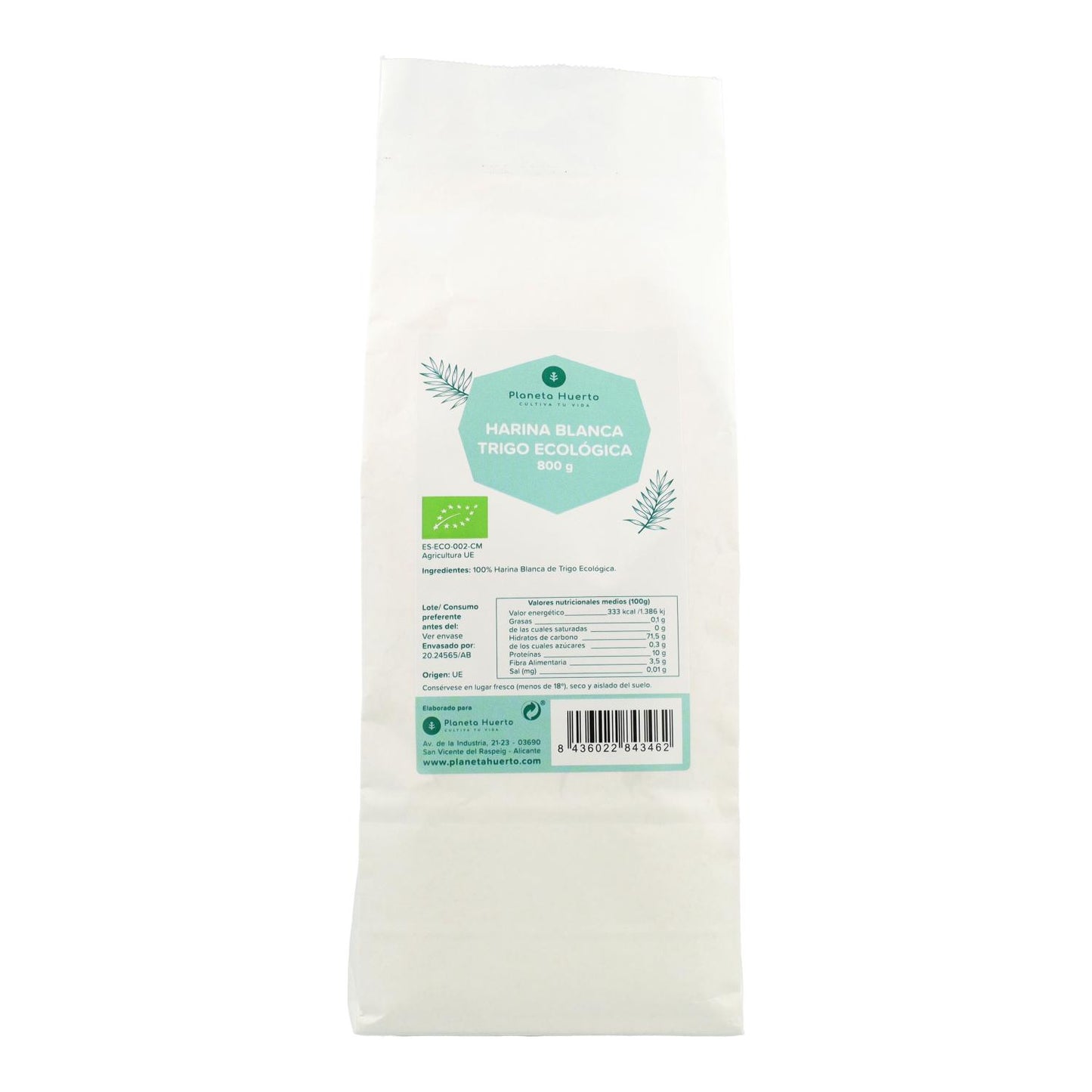 Harina Blanca de Trigo Eco Planeta Huerto 800 g