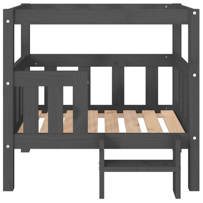 Vidaxl Cama Para Perros Madera Maciza De Pino Gris 75,5x63,5x70 Cm_4
