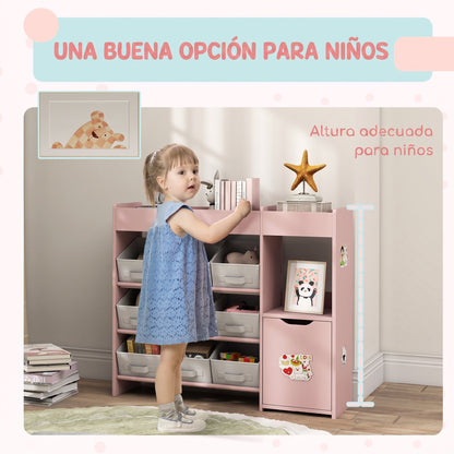 Estantería Para Juguetes Aiyaplay Mdf, Acero Rosa 92x30x80 Cm_5