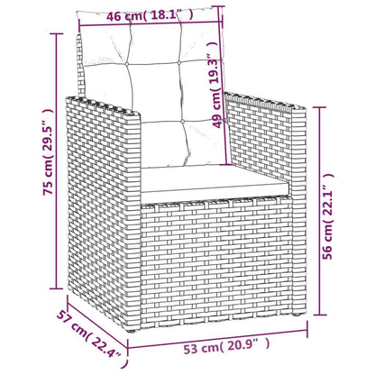 Vidaxl Muebles De Jardín Con Cojines 3 Piezas Ratán Sintético Gris_2