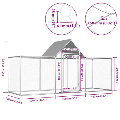 Vidaxl Gallinero Acero Galvanizado 3x1x1,5 M_2