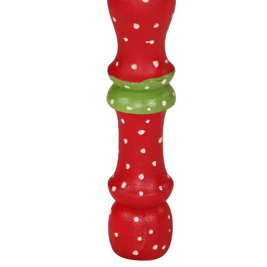 Mesa De Centro Madera Maciza De Mango Rojo Pintada A Mano_4