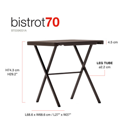 Zown Mesa Plegable 69 X 69 Cm Para Terrazas Bistrot70 Bronce_1