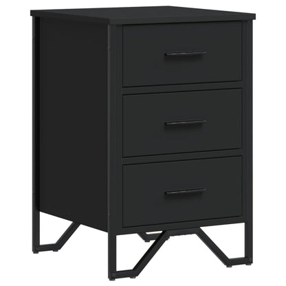 Mesita De Noche Madera De Ingeniería Negro 40x41x60 Cm_0