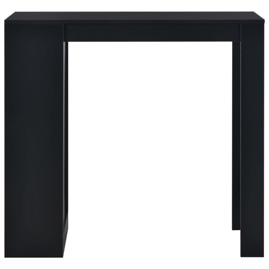 Mesa Alta De Cocina Con Estantería Negra 110x50x103 Cm_0