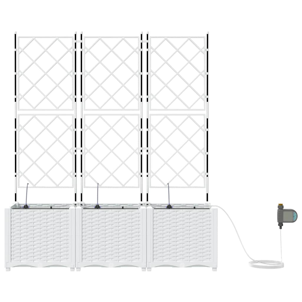 Macetero De Jardín 3 Uds. Blanco 120 X 40 X 142 Cm Pp_5
