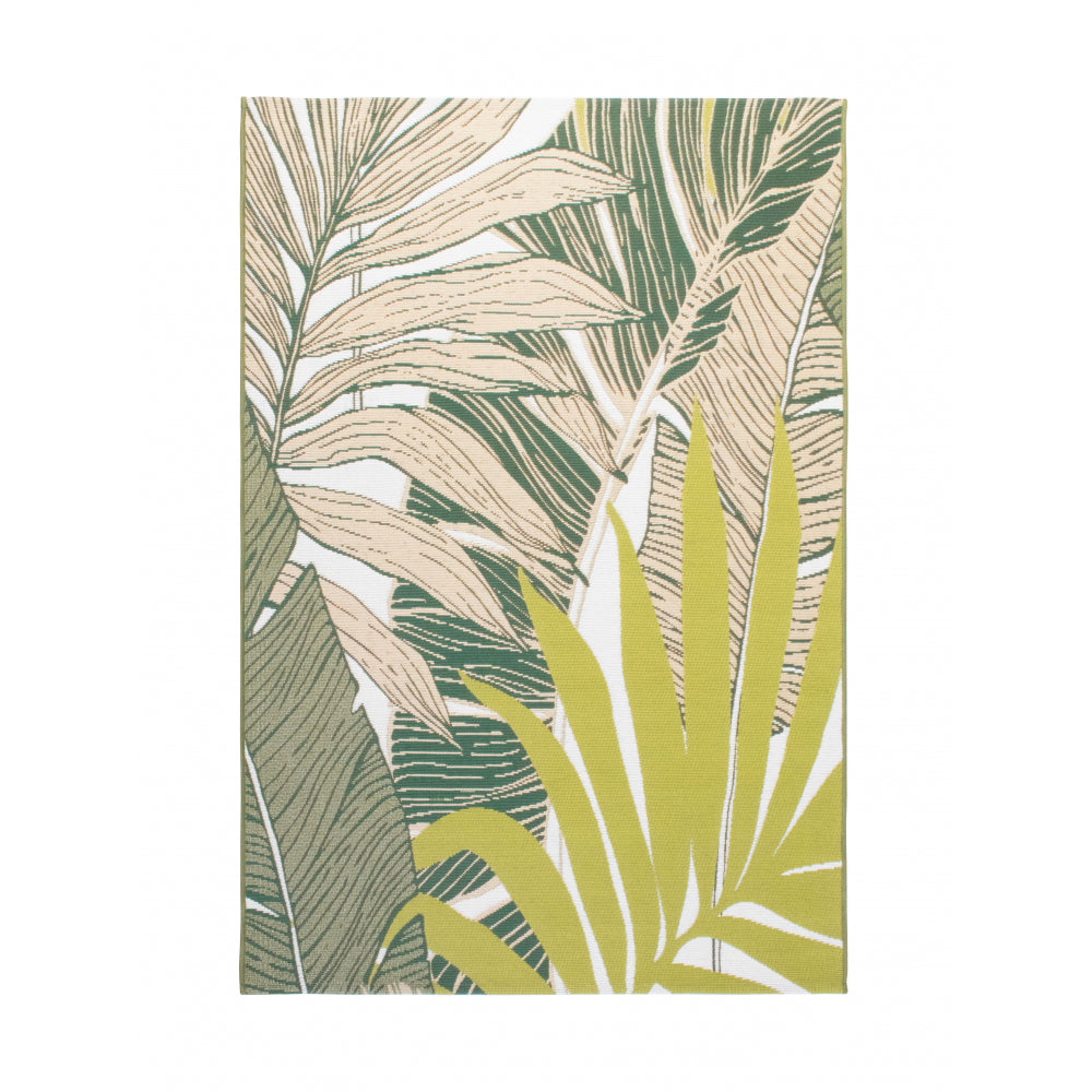 Alfombra Salón, Dormitorio, Cocina Yute Efecto Tropical Foliage Patterns Verde/beige 150x200cm- Decoración- Home Furnishing_0