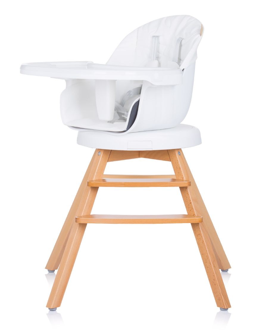 Trona Evolutiva 3 En 1 Con Patas De Madera Y Asiento De Polipiel Giratorio Rotto Ivory_2