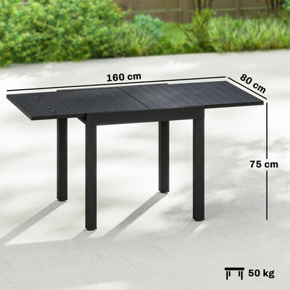 Outsunny Mesa De Jardín Extensible 80/160x80 Cm_2