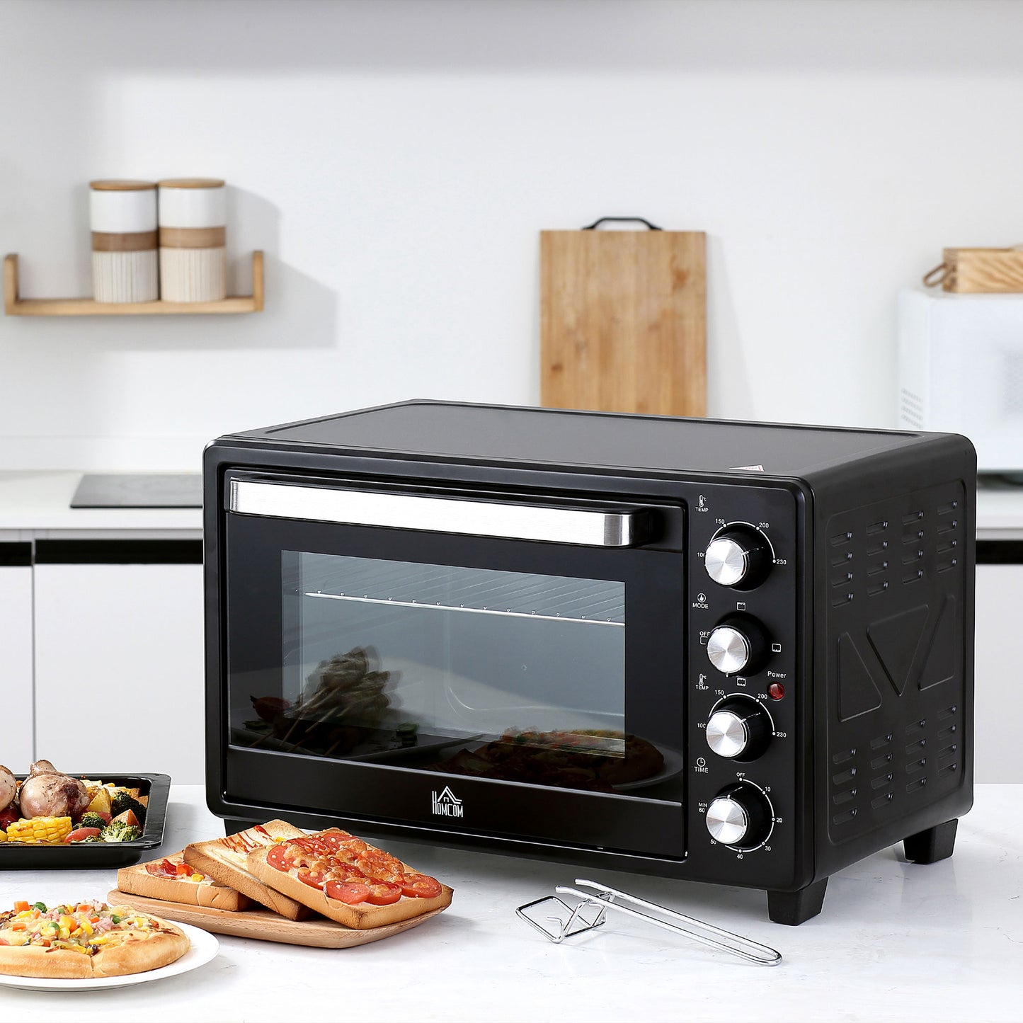 Homcom Mini Horno Eléctrico 32l 1600w 52,2x38,1x33,5 Cm Negro_3