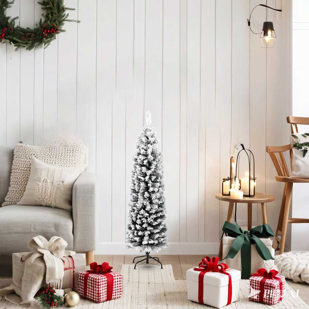 Vidaxl Árbol De Navidad Artificial Verde Con Nieve Pvc 120 Cm_1
