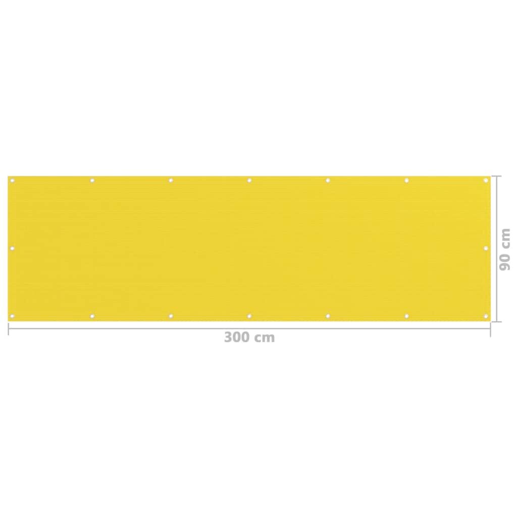 Vidaxl Toldo Para Balcón Hdpe Amarillo 90x300 Cm_2