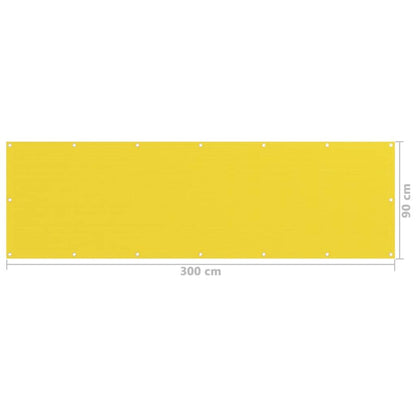 Vidaxl Toldo Para Balcón Hdpe Amarillo 90x300 Cm_2