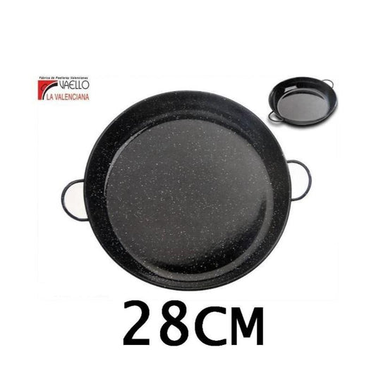 28 Cms Cazuela Esmaltada Negra Con Puntos Especial Para Cocinar Al Horno Vaello_0