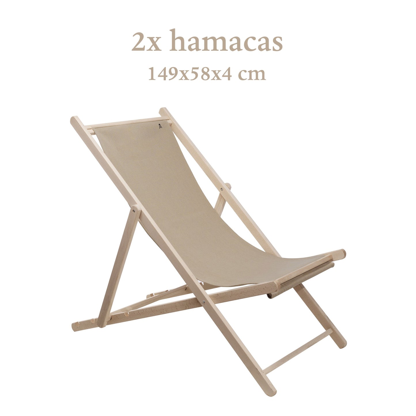 Set De 2 Hamacas Plegables De Madera De Haya, Piedra, Sin Brazos - Scalpers_1