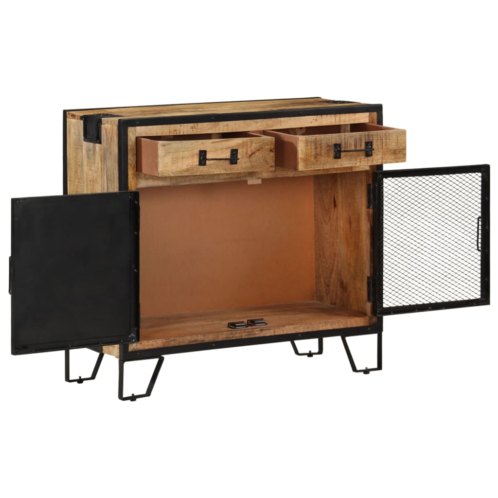 Aparador De Madera Maciza De Mango En Bruto 80x31x71 Cm_1